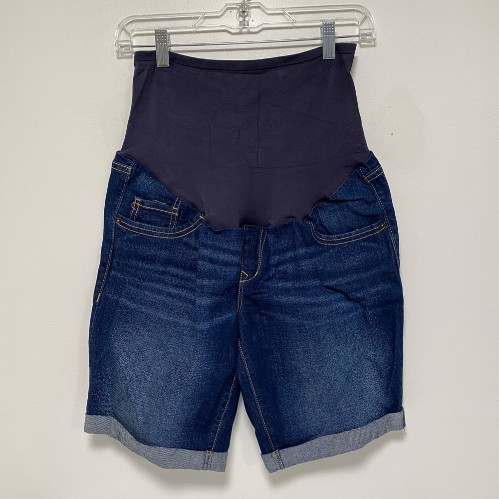 Maternity full panel jean shorts